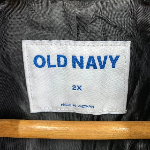 Old Navy‎ Pea Coat Womens 2X Gray Heathered Double Breasted Viscose Preppy - Picture 3 of 8